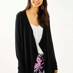 Lilly Pulitzer NWT Dustin Soft Stretch Cardigan Black $128 Size XXS